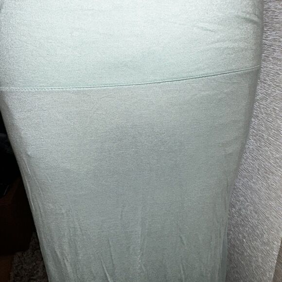 Enough About Me Maxi Skirt Mint Green Stretch Boho Size Large - Picture 7 of 11